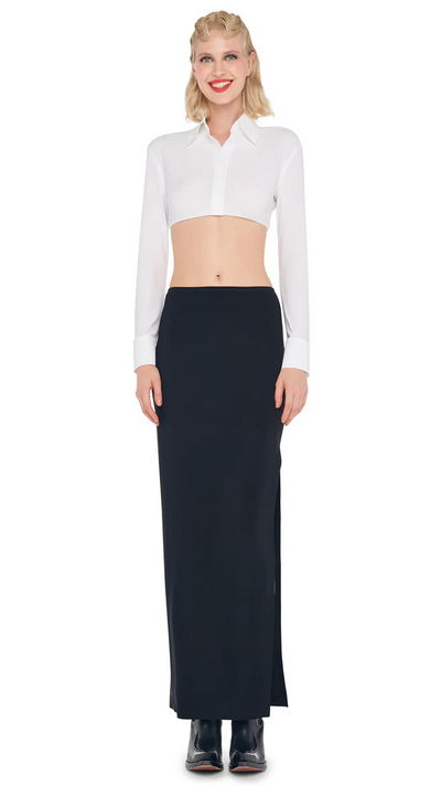 Norma Kamali Women's SIDE SLIT LONG SKIRT