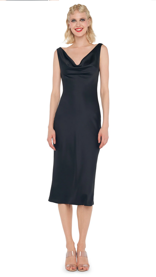 Norma Kamali Women's DEEP DRAPE NECK DRESS