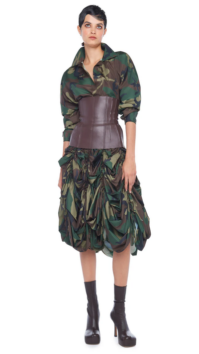 Norma Kamali Women's PARACHUTE HALF FULL SKIRT