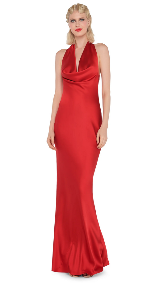 Norma Kamali Women's HALTER DRAPE BIAS GOWN