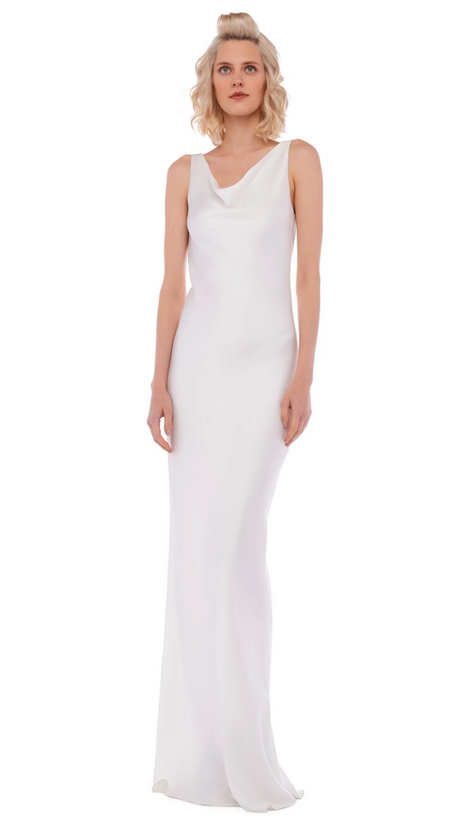 Norma Kamali Women's DEEP DRAPE NECK GOWN