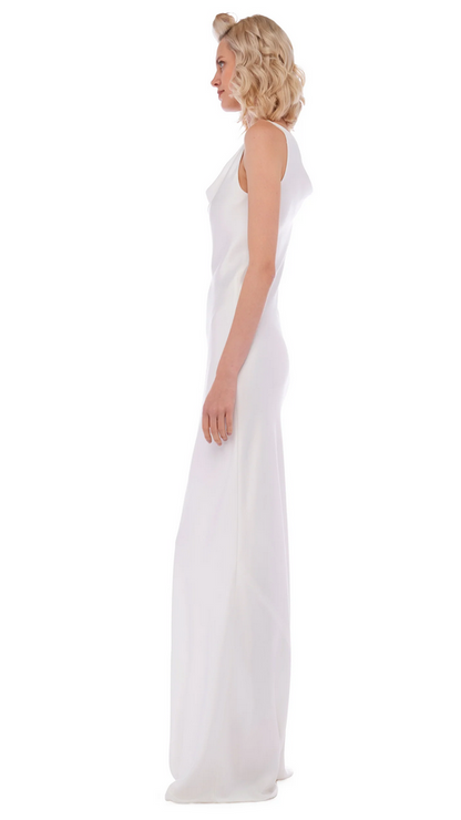 Norma Kamali Women's DEEP DRAPE NECK GOWN