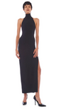 Norma Kamali Women's HALTER TURTLE SIDE SLIT GOWN