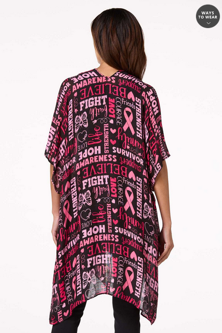 Cato Fashion Women's Awareness Verbiage Kimono