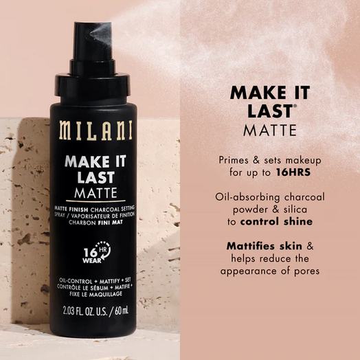 Milani Cosmetics Make It Last Matte - Matte Finish Charcoal Setting Spray