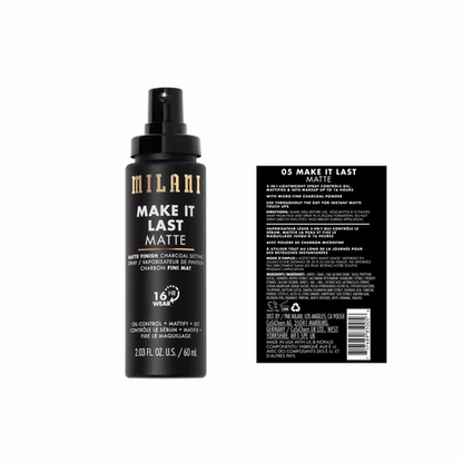 Milani Cosmetics Make It Last Matte - Matte Finish Charcoal Setting Spray