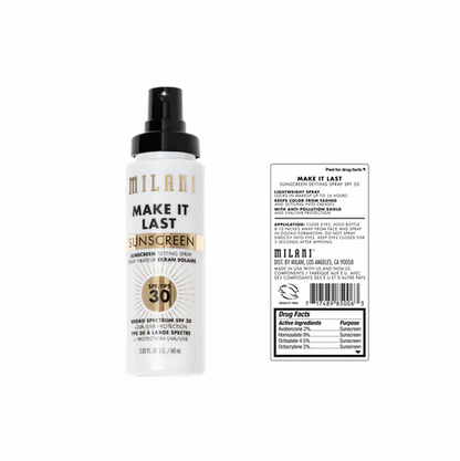 Milani Cosmetics Make It Last Sunscreen - Sunscreen Setting Spray SPF 30