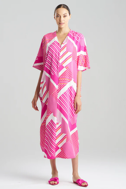 Natori Shima Zip Caftan