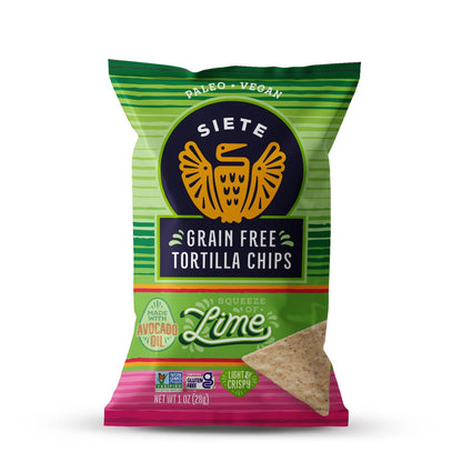 Siete Foods Lime Grain Free Tortilla Chips 1 oz - 24 bags