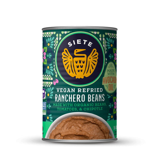 Siete Foods Vegan Ranchero Refried Beans - 12 Cans