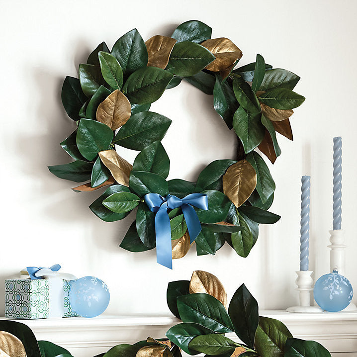 Ballard Designs Gold Magnolia Leaf Wreath