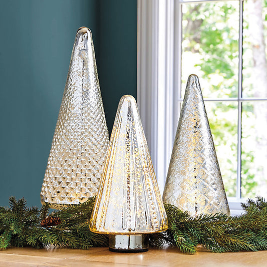 Ballard Designs Lit Mercury Glass Trees