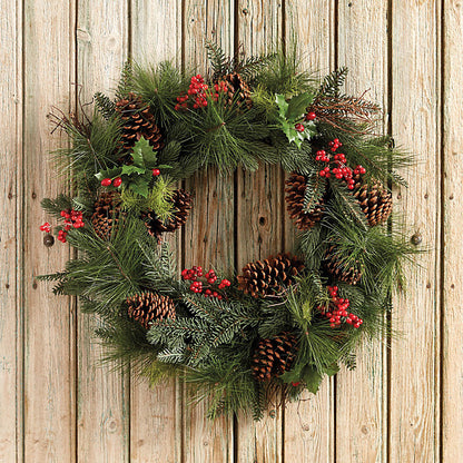 Ballard Designs Mixed Pine & Berry Wreath