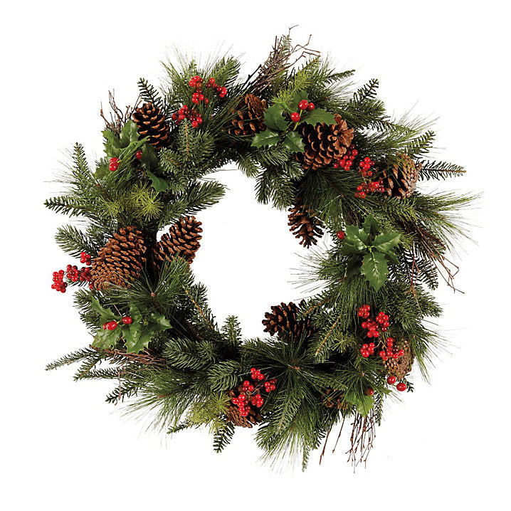 Ballard Designs Mixed Pine & Berry Wreath