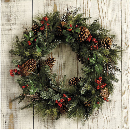 Ballard Designs Mixed Pine & Berry Wreath