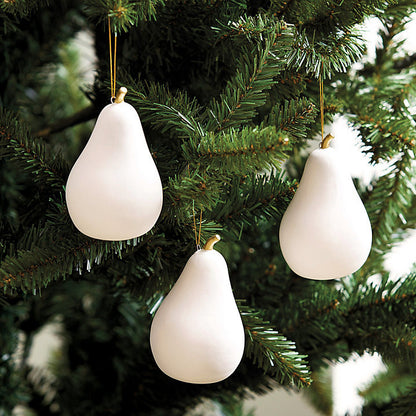 Ballard Designs Gold Stem Pear Ornament