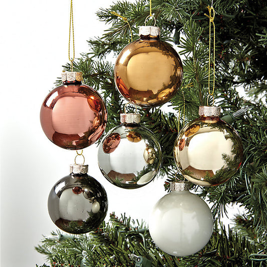 Ballard Designs Mixed Metals Glass Ornaments - Set of 12