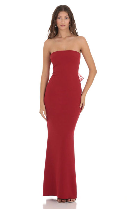 Lucy in the Sky Back Bow Strapless Maxi Dress