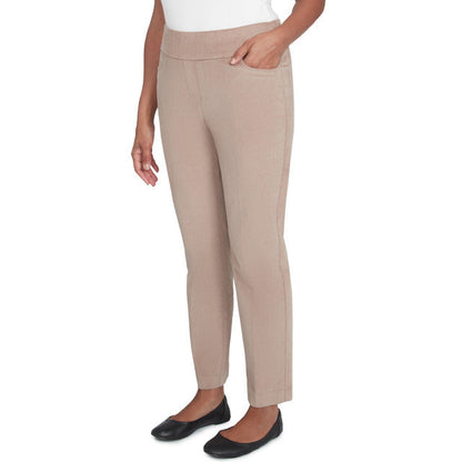 Alfred Dunner Women's Modern Corduroy Faux Fly Front Short Length Pant