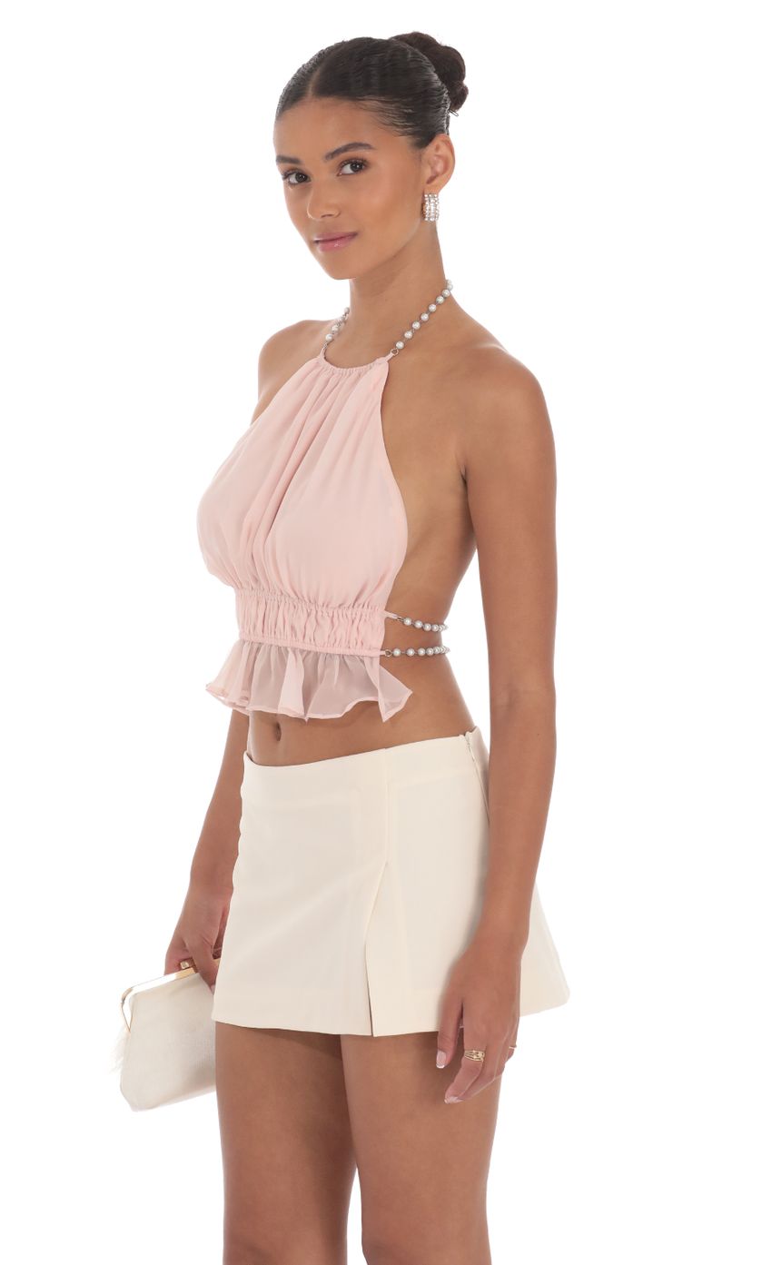 Lucy in the Sky Pearl Shimmer Halter Top