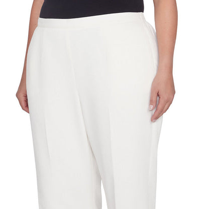 Alfred Dunner Women's Copenhagen Corduroy Short Length Pant - WINTER WHITE