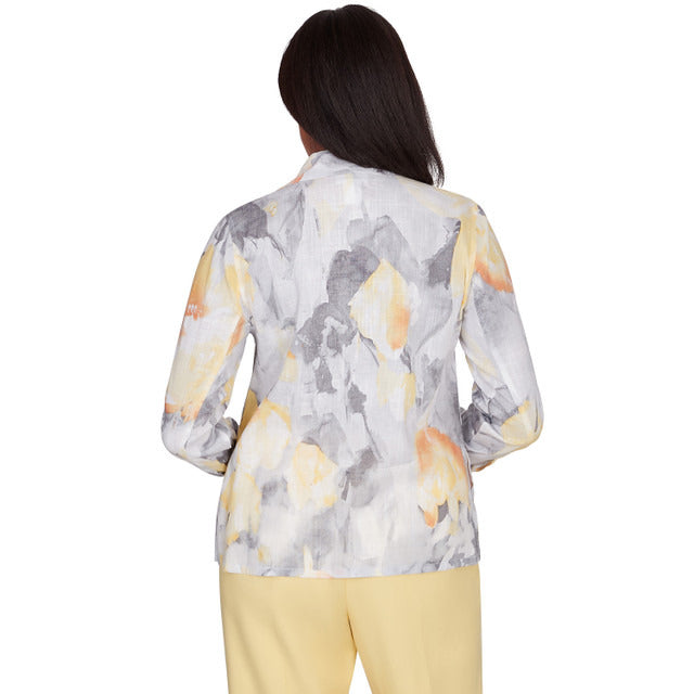 Alfred Dunner Women's Abstract Watercolor Jacket