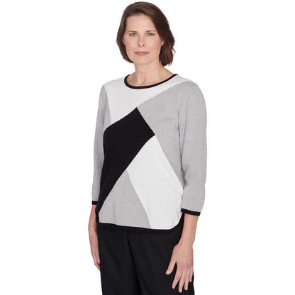 Alfred Dunner Women's Colorblock Beaded Top