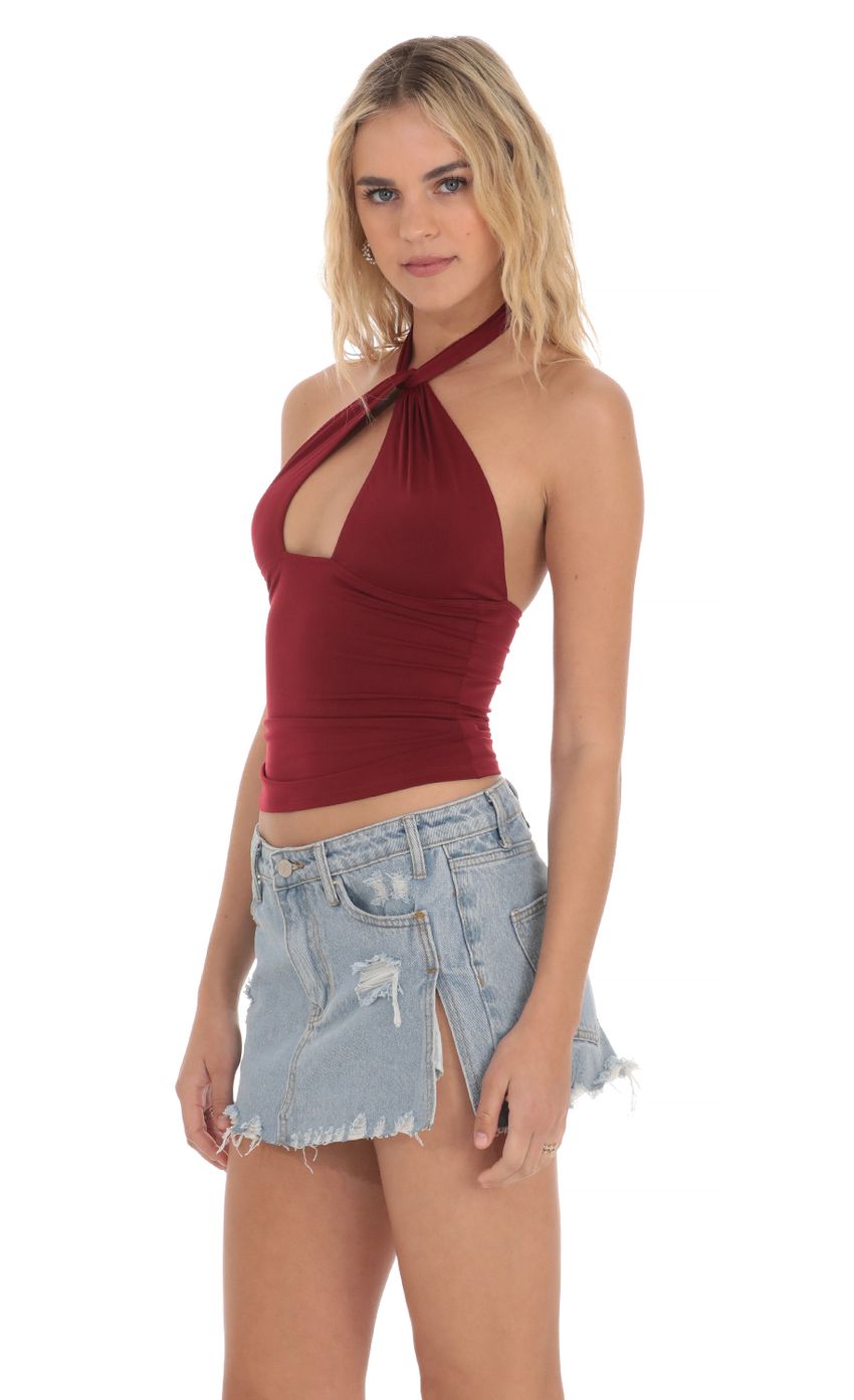 Lucy in the Sky Cross Neck Halter Top