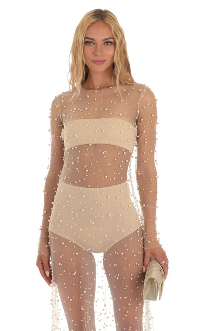 Lucy in the Sky Pearl Mesh Dress