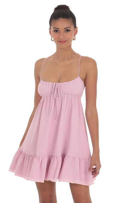 Lucy in the Sky Front Tie Babydoll Dress