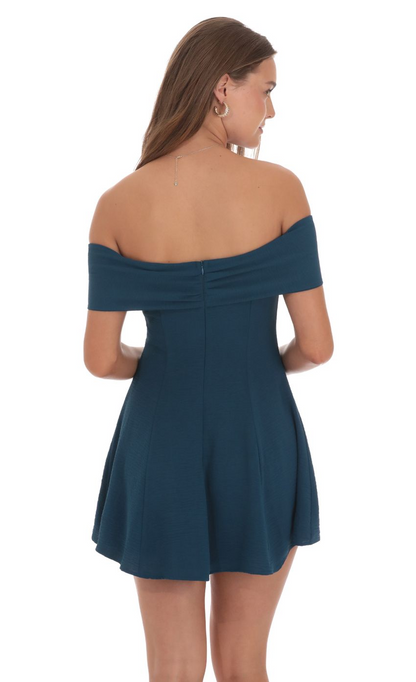 Lucy in the Sky Front Bow Off Shoulder Dress