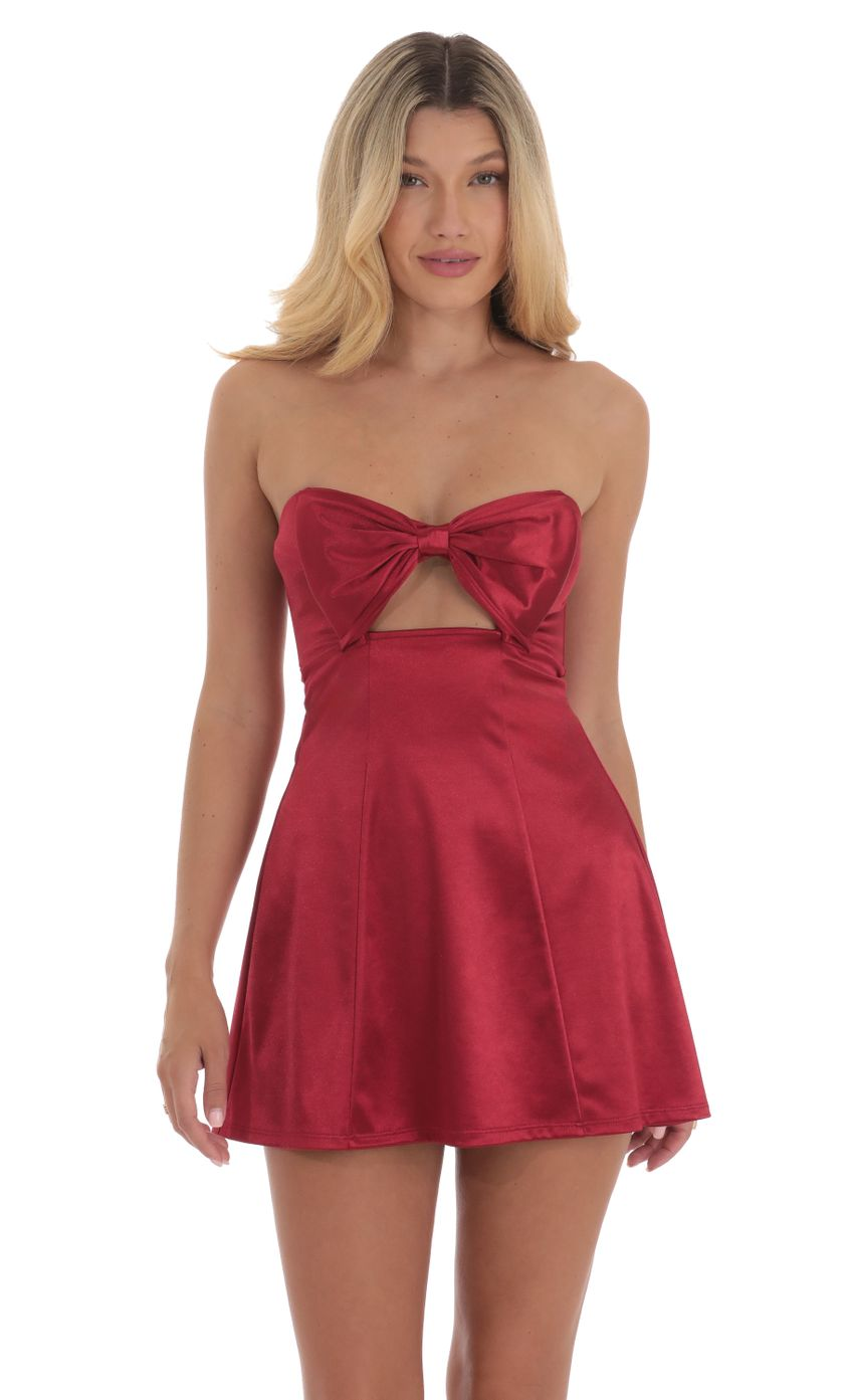 Lucy in the Sky Bow Cutout Strapless Dress