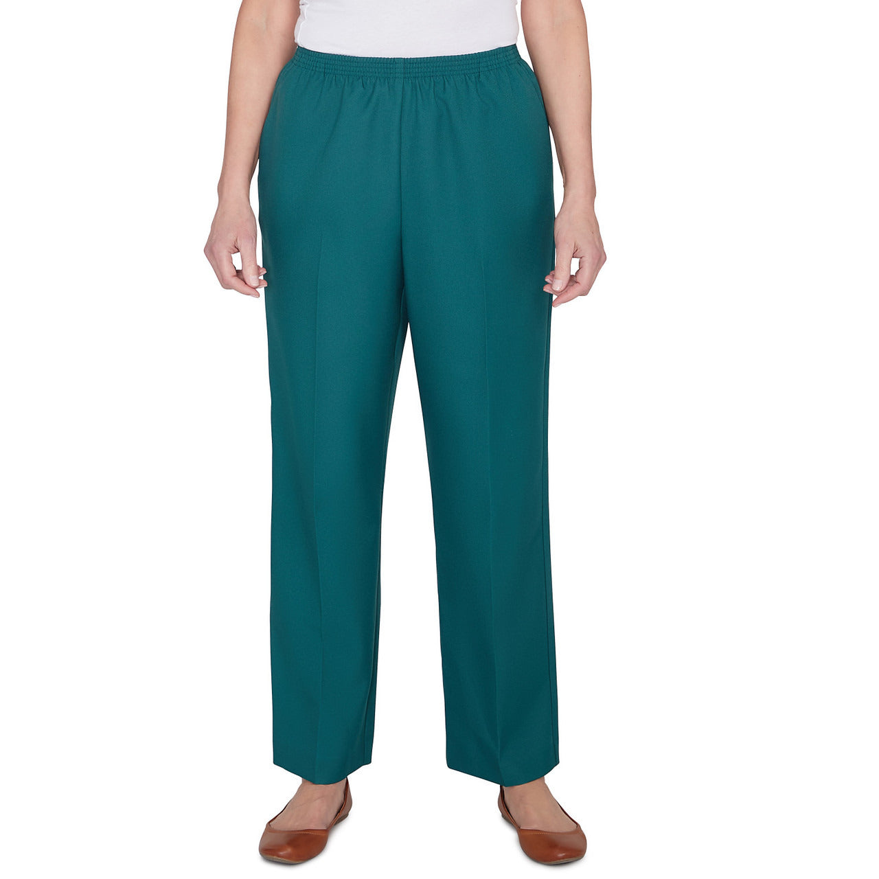 Alfred Dunner Plus Women's Classic Accord Elastic Waist Medium Length Pant