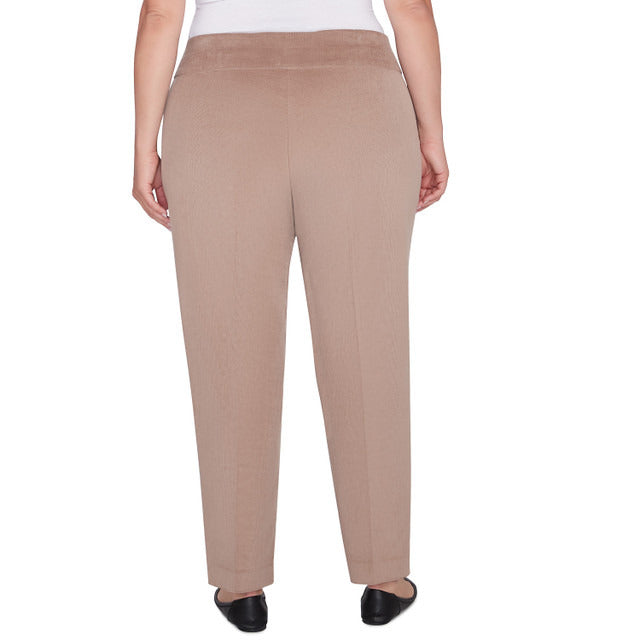 Alfred Dunner Women's Modern Corduroy Faux Fly Front Average Length Pant