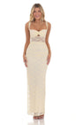 Lucy in the Sky Lace Twist Ruched Maxi Dress