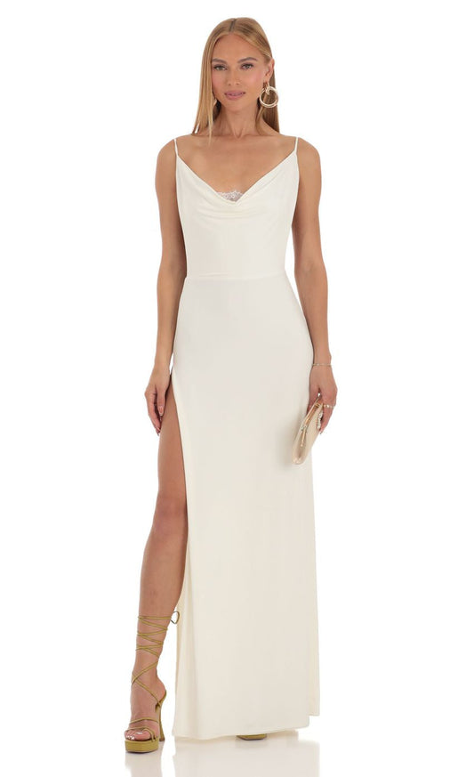 Lucy in the Sky Lace Maxi Dress in Ivory