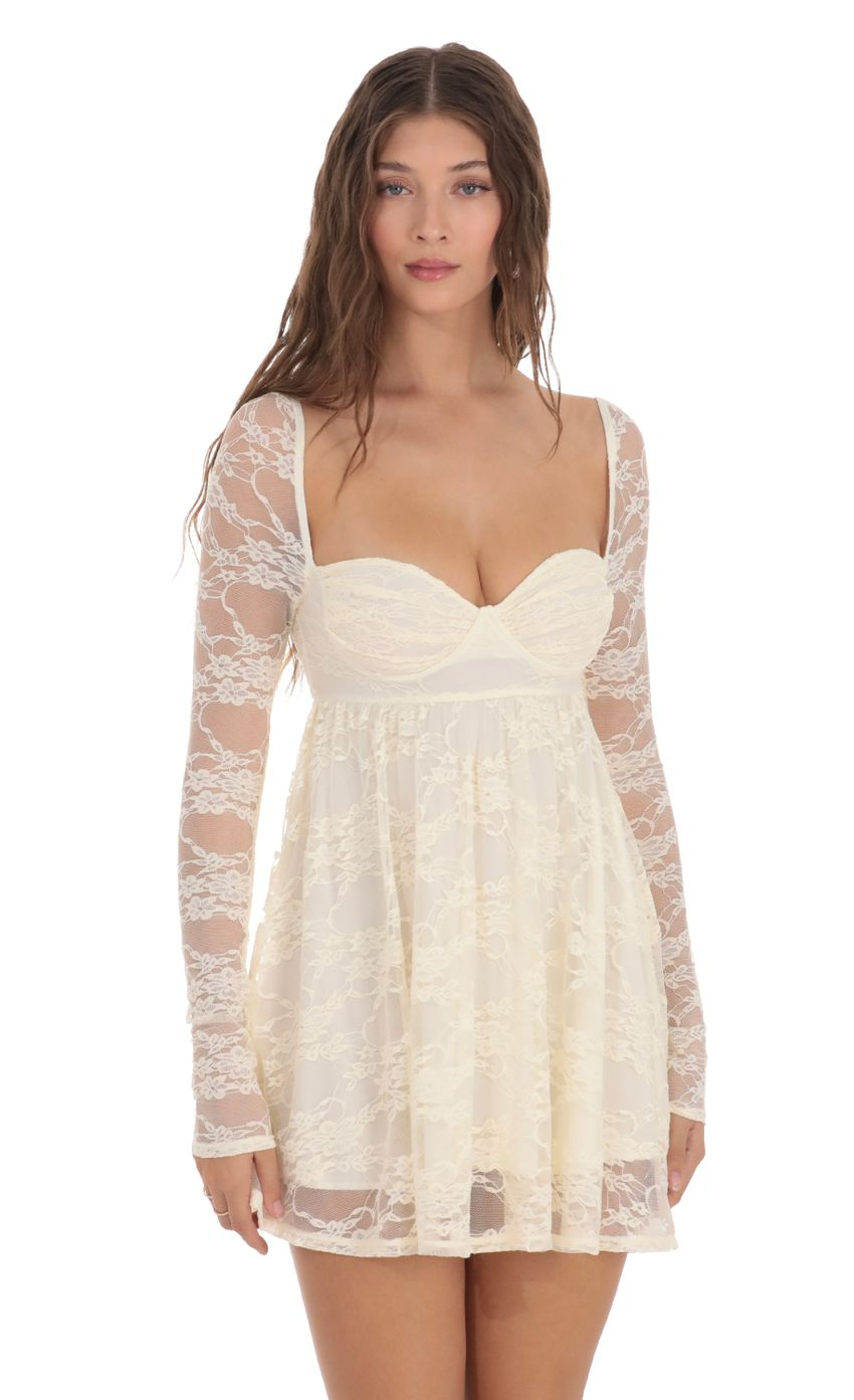 Lucy in the Sky Long Sleeve Lace Babydoll Dress