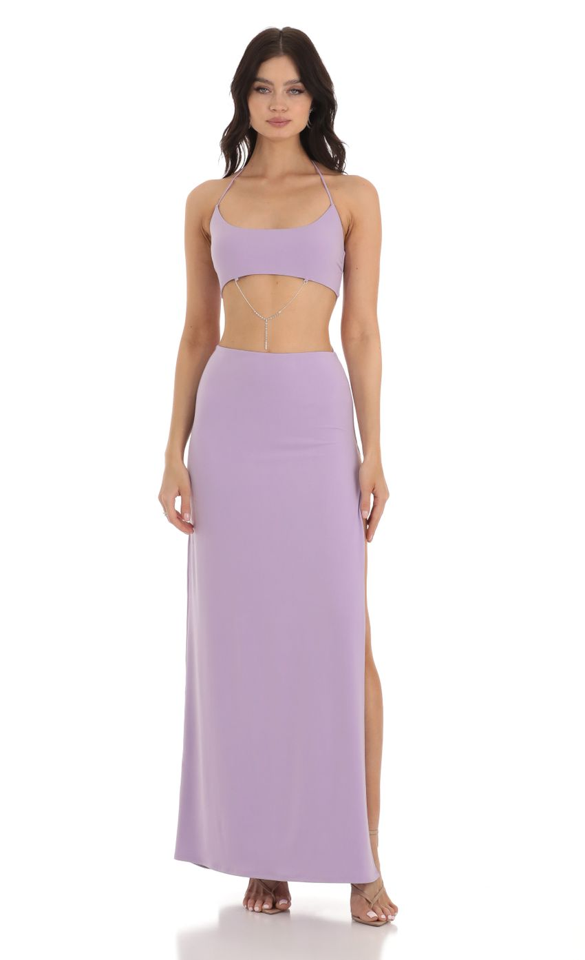 Lucy in the Sky Rhinestone Cutout Maxi Dress