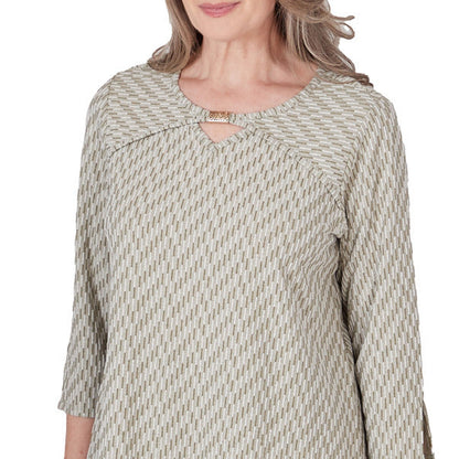 Alfred Dunner Women's Sunset Rib Knit Top