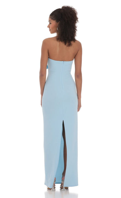 Lucy in the Sky Bow Cutout Strapless Maxi Dress