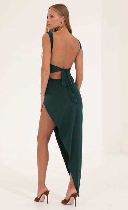 Lucy in the Sky Ruched Side Slit Dress