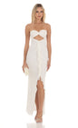 Lucy in the Sky Mesh Cutout Ruffle Maxi Dress