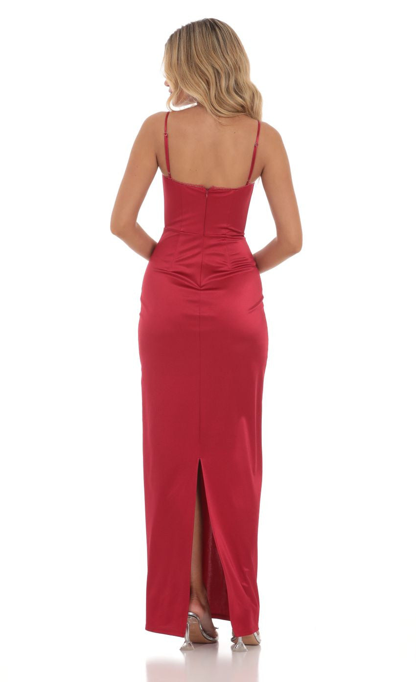 Lucy in the Sky Satin Bodycon Maxi Dress