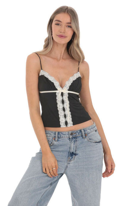 Lucy in the Sky Lace Bow Top