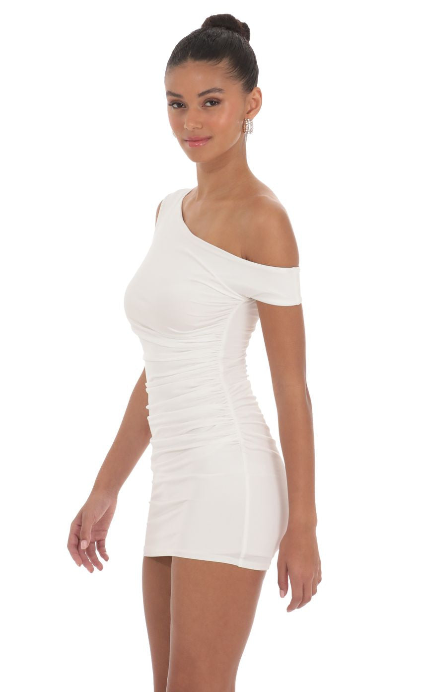 Lucy in the Sky Off Shoulder Bodycon Dress in White