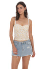 Lucy in the Sky Floral Strap Eyelet Top