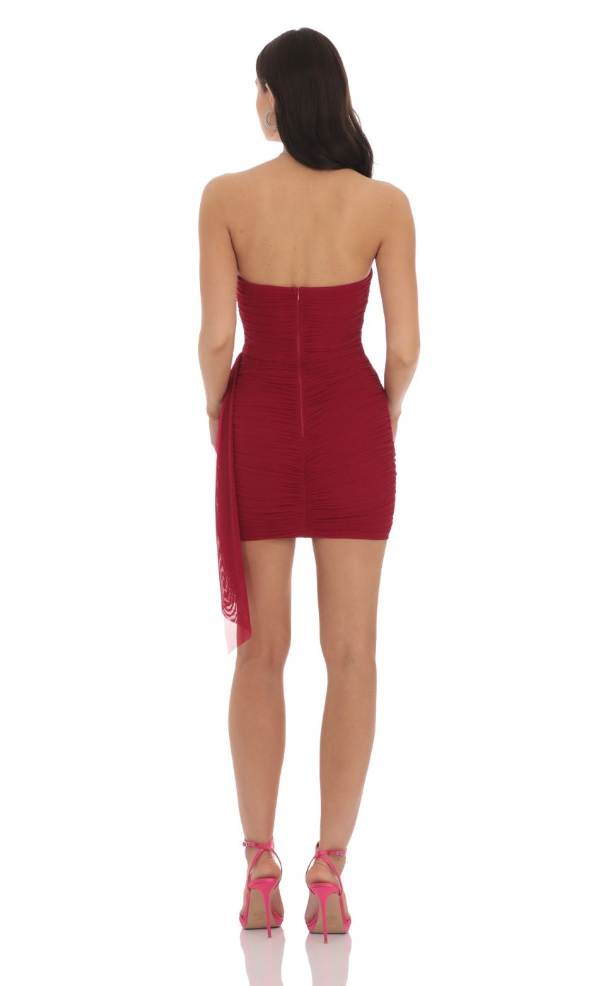 Lucy in the Sky Mesh Draped Strapless Dress