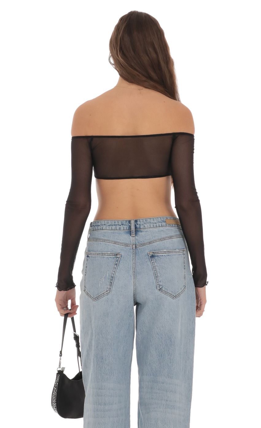 Lucy in the Sky Off Shoulder Mesh Top