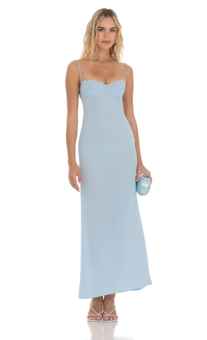 Lucy in the Sky Lace Trim Maxi Dress