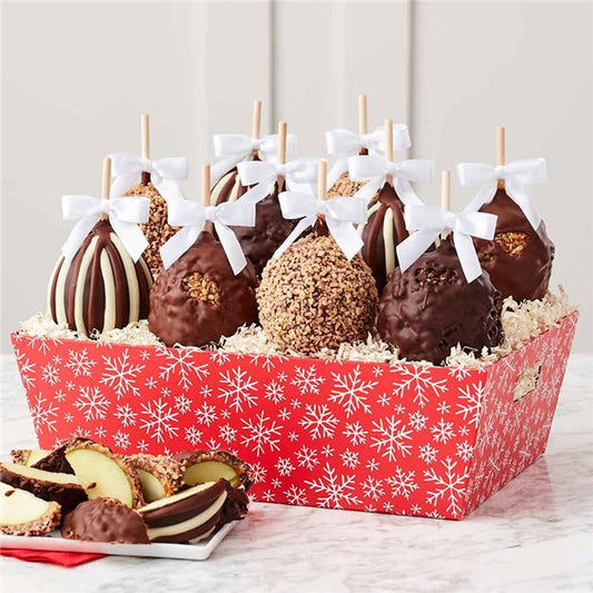 Mrs Prindables Festive Snowfall Caramel Apple Gift Tray